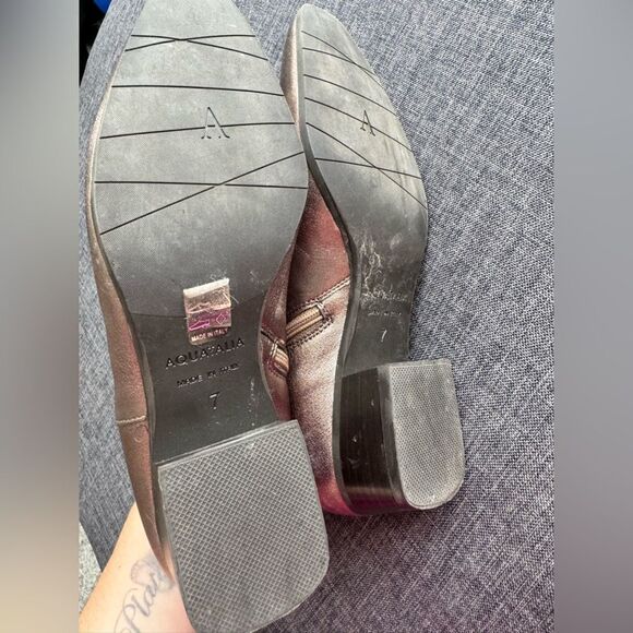 AQUATALIA Women’s Fuoco Weatherproof Leather Ankle Bootie Gold Size 37 - Picture 9 of 11